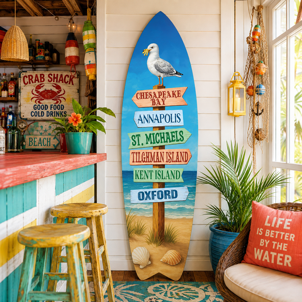 Chesapeake Bay Maryland Surfboard, Kent Island, Annapolis, St. Michaels, Tilghman Island