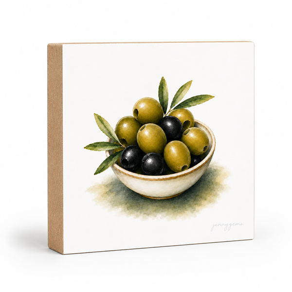 Mini Art Block, Olives, Food Art