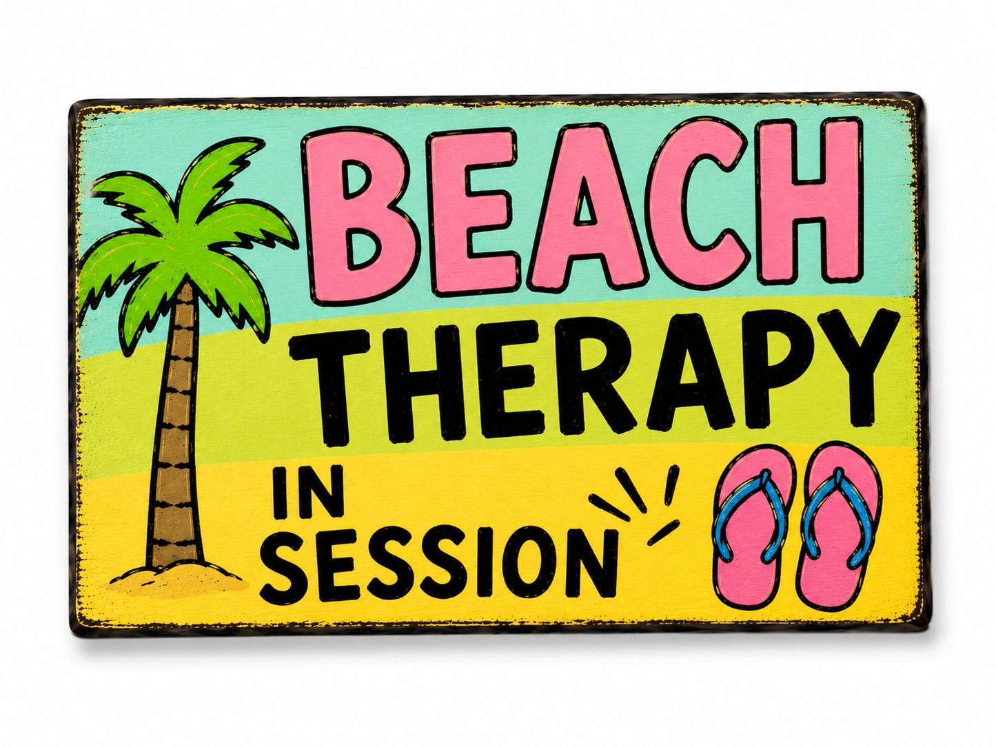 Beach Therapy in Session, Funny Coastal Beach Tiki Magnet