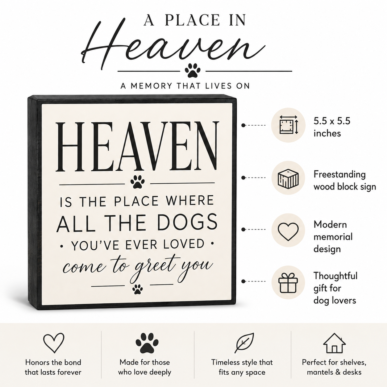 Heaven is The Place Where All The Dogs You've Ever Loved Come to Greet You Wood Sign