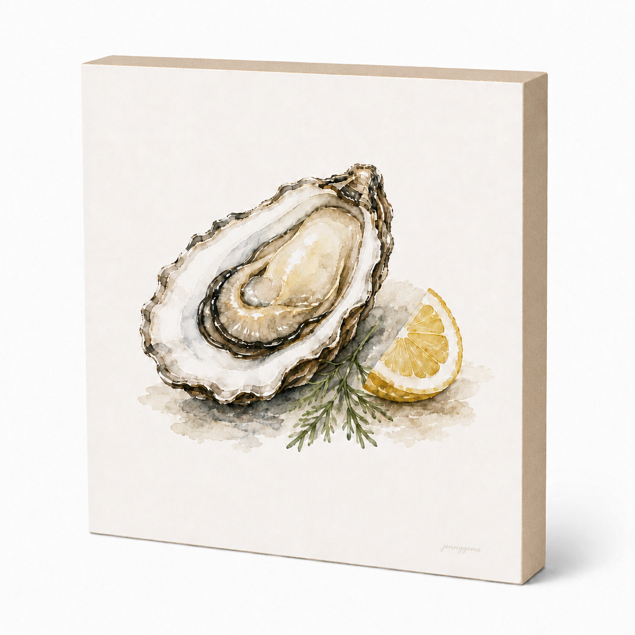 Oyster Mini Art Block, Food Art Sign