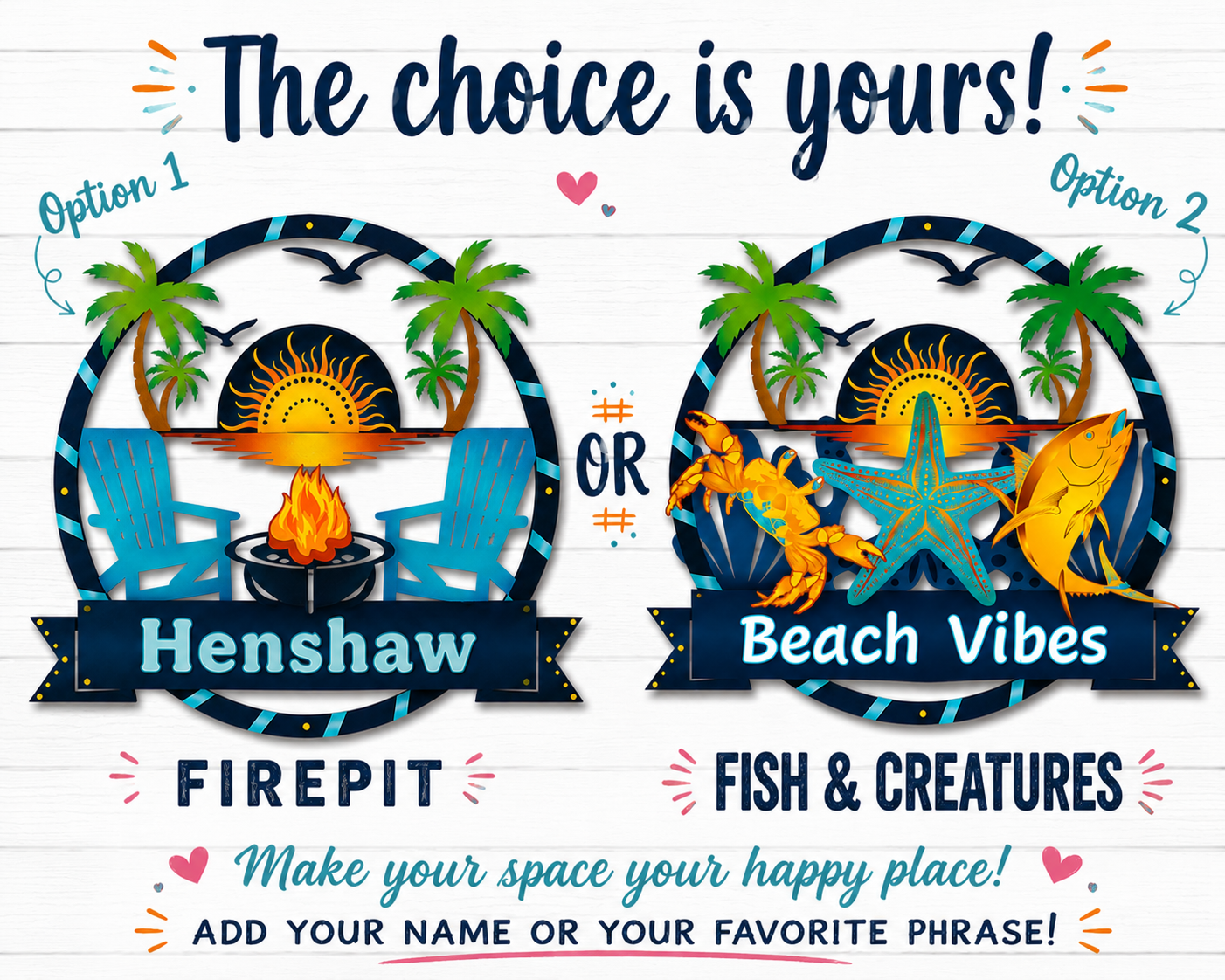 Outdoor Beach House Sign and Statement Piece, Personalized