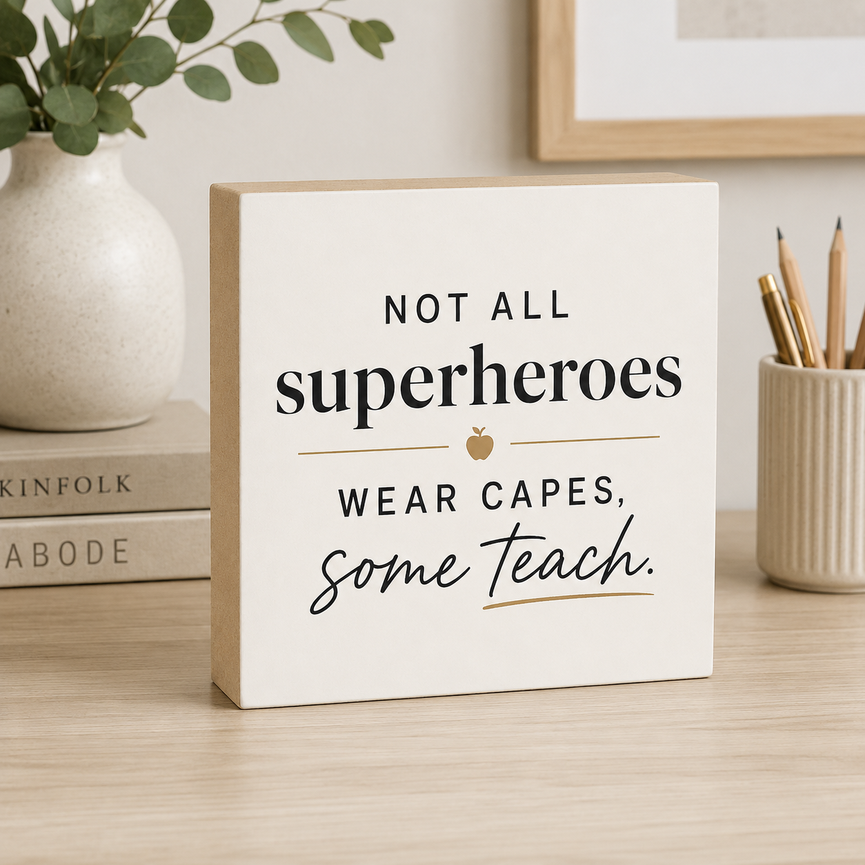 Not All Superheroes Wear Capes Some Teach Sign and Gift