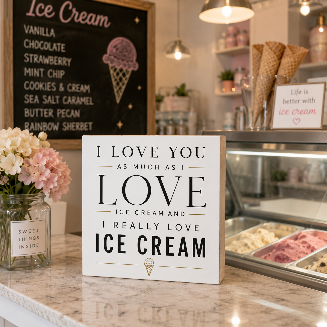 I Love You As Much As I Love Ice Cream and I Really Love Ice Cream Sign