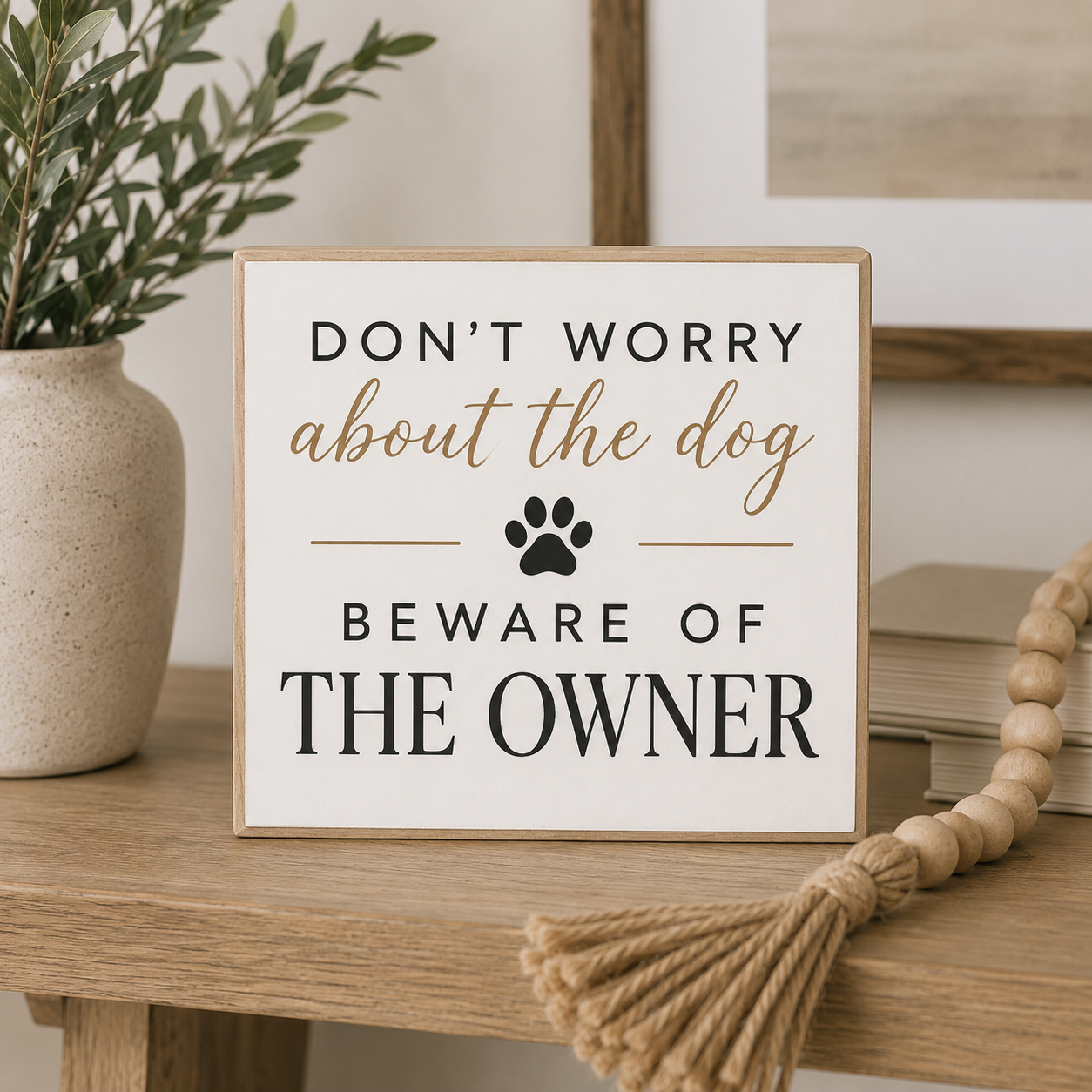 Don't Worry About the Dog, Worry About the Owner, Funny Dog Sign