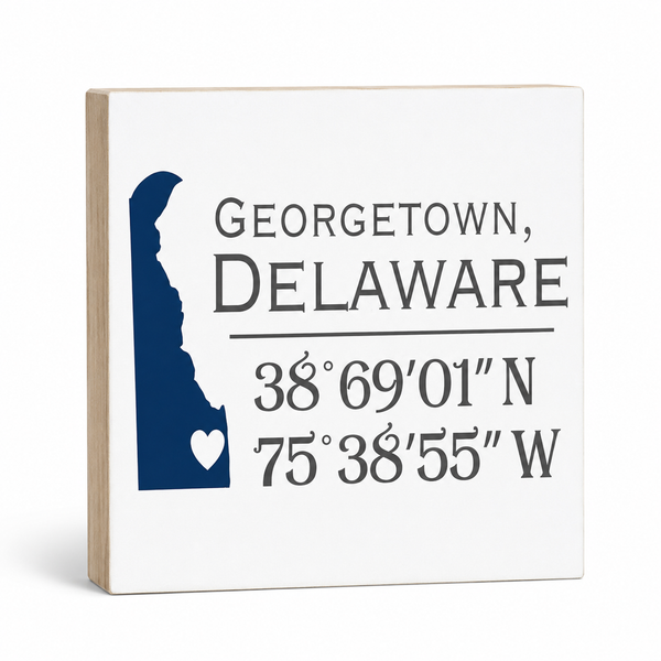 JennyGems Georgetown Delaware Gifts, Delaware Souvenirs, Town Definition, Tabletop and Wall Decor, Made in USA