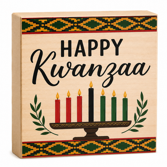 African Heritage Holiday Decorations, Happy Kwanzaa Wall Hanging Sign, Festive Kwanzaa Decor, Made in USA