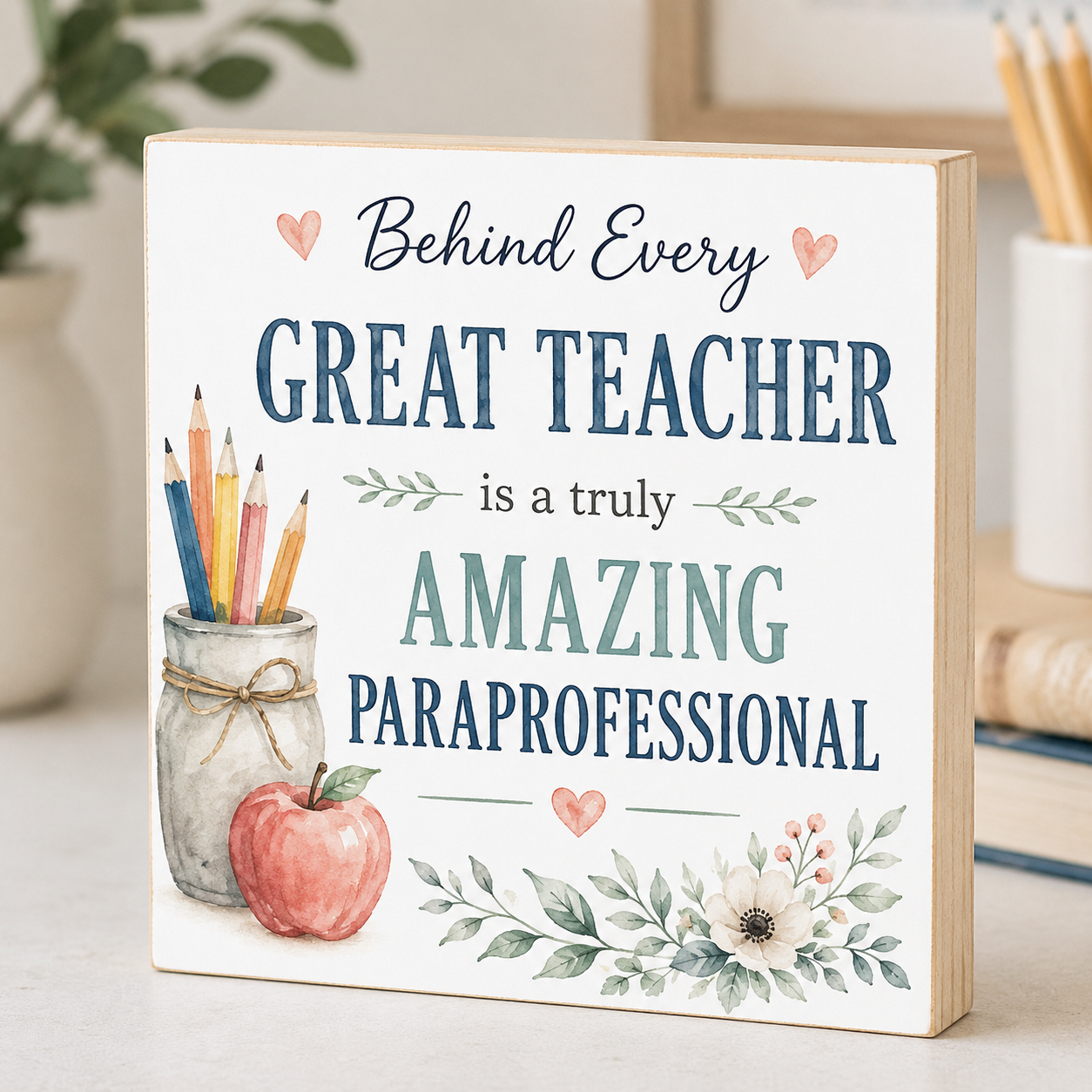 Behind Every Great Teacher is a Paraprofessional Sign and Gift
