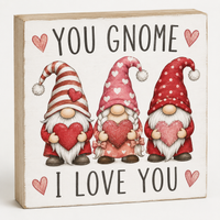 Valentine's Day Decor, Happy Valentines Day Wooden Sign, 7.25 x 6 Inches, Made in USA