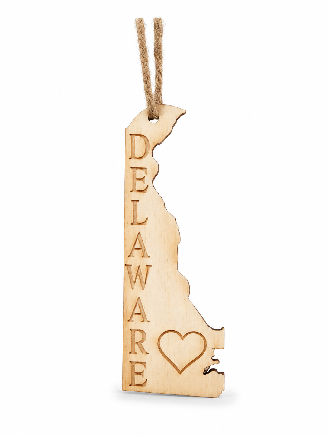 Delaware State Wooden Ornament: Laser Cut Christmas Decor