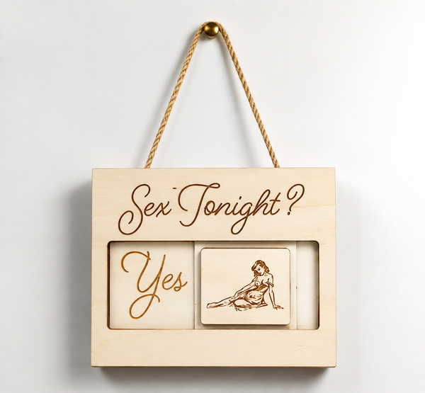 Sex Tonight Yes or No Sign, Gift for Bridal Shower, Naughty Gifts, Wooden Slider Indicator, Made in USA