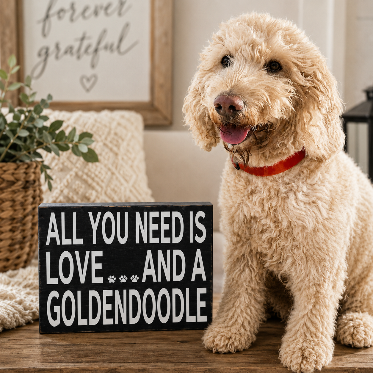 All You Need Is Love And A Goldendoodle Sign