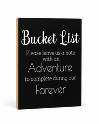 Bucket List Wedding Sign