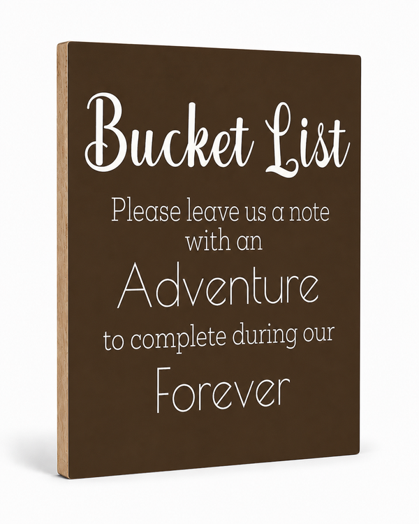 Bucket List Wedding Sign