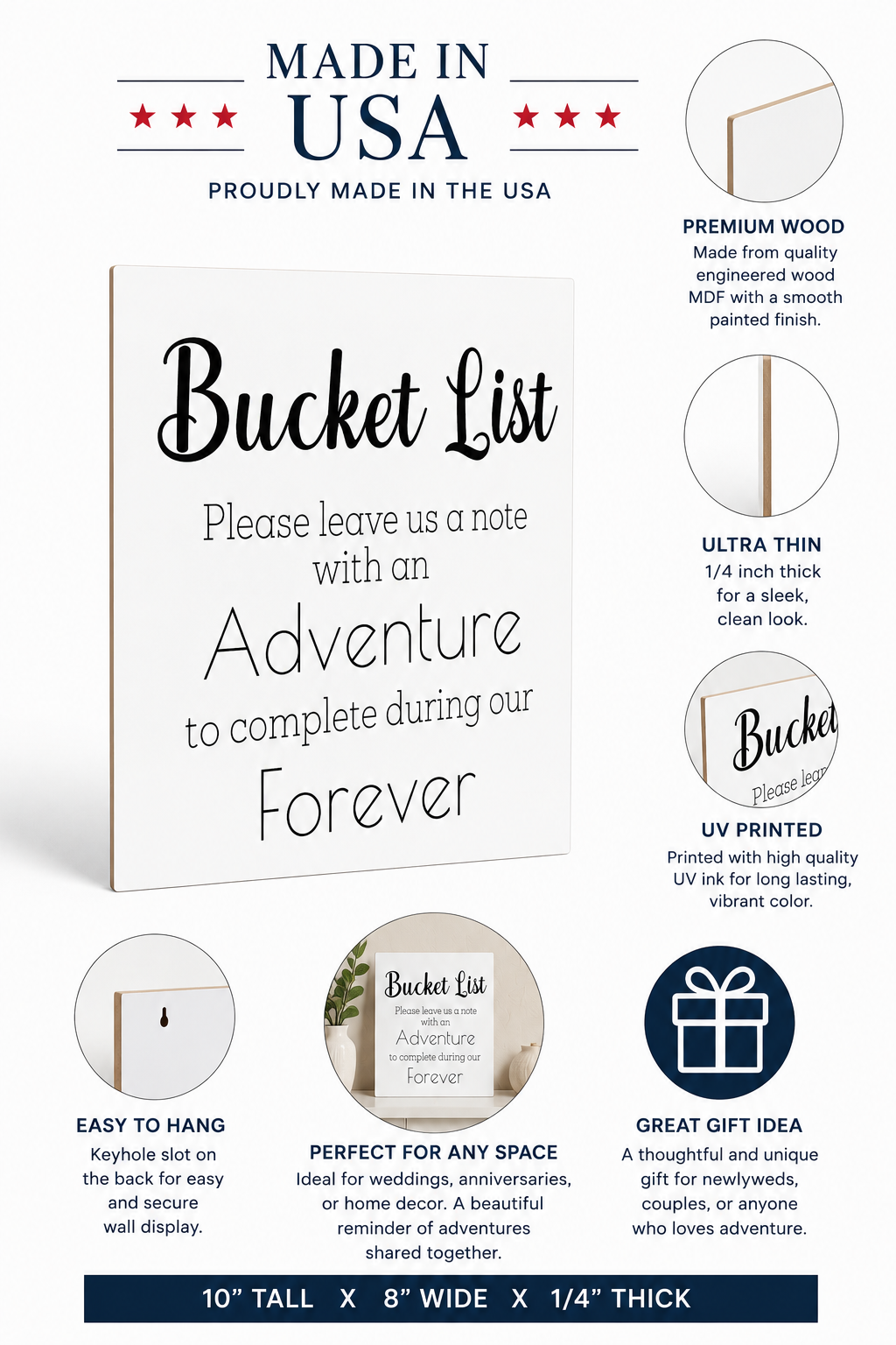 Bucket List Wedding Sign