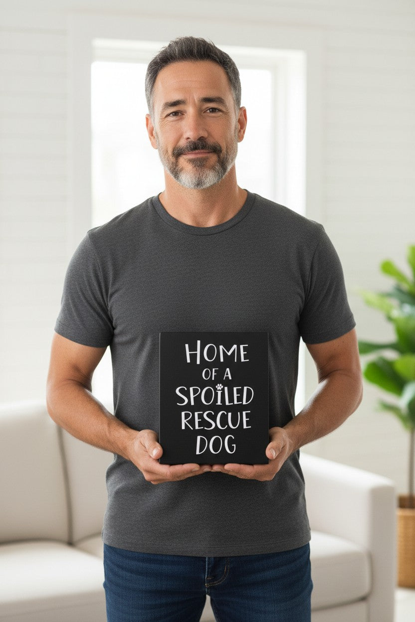 Spoiled Rescue Dog Sign, Dog Rescue, Dog Mom Gift