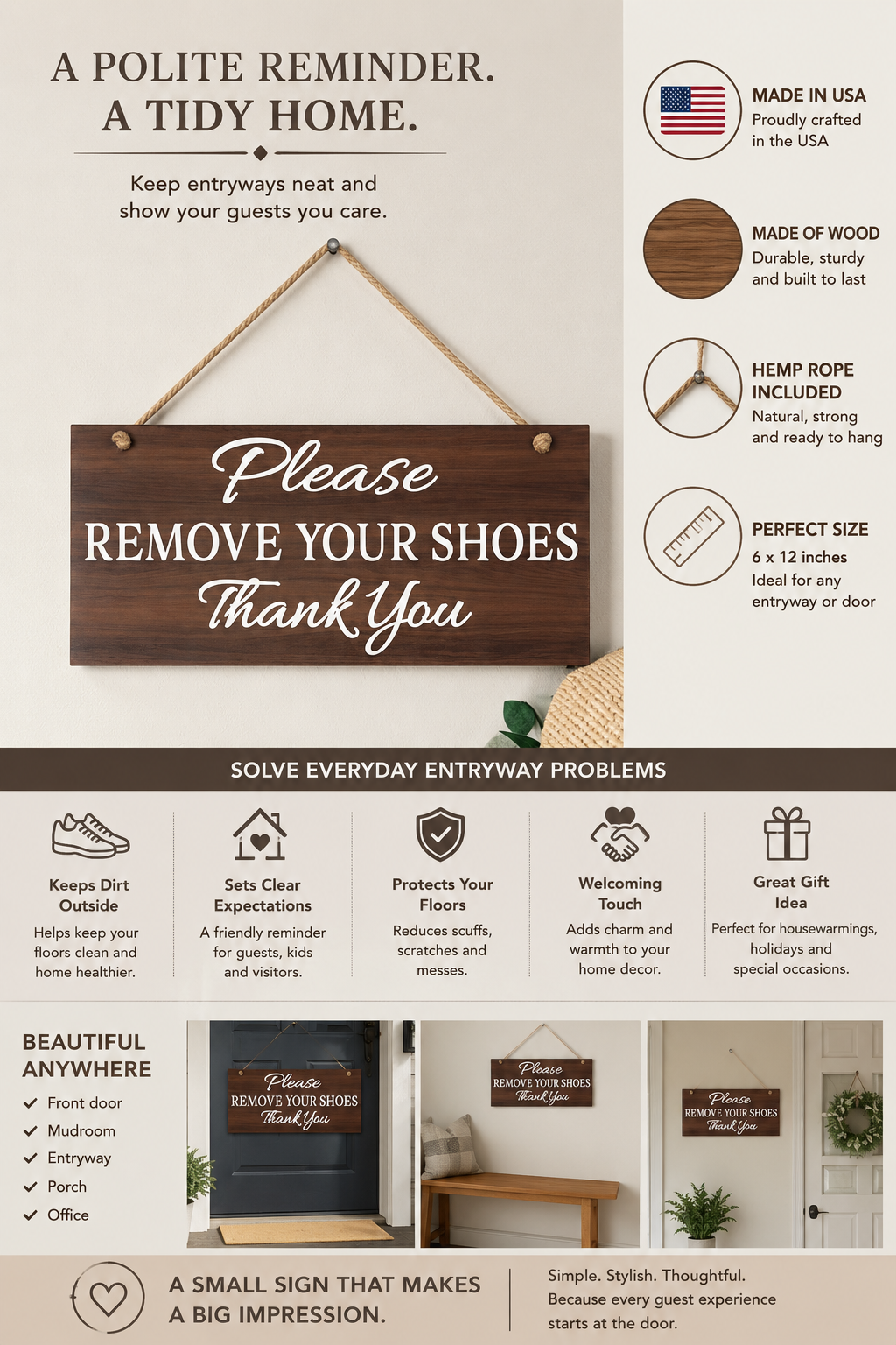 Please Remove Your Shoes Thank You, No Shoes Sign