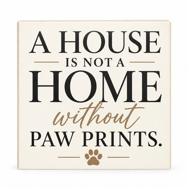 A House is not a Home Without Paw Prints Sign