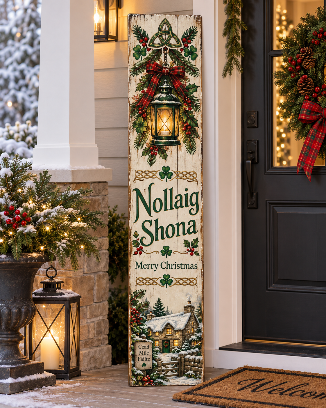 Irish Christmas Porch Board and Leaner Sign