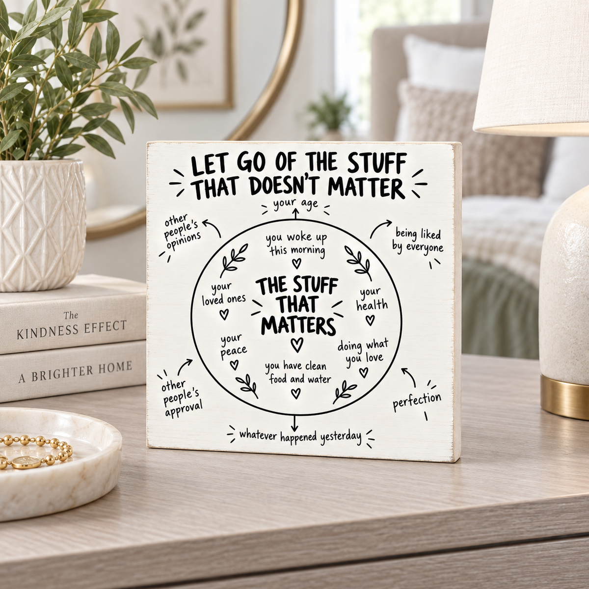 Let Go Of The Stuff That Doesn't Matter, Positivity Reminder and Affirmation