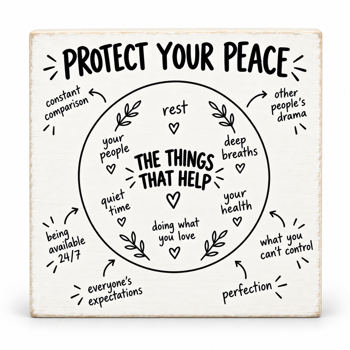 Protect Your Peace - Get Your Life Back- Mental Health Positivity Reminder and Affirmations (Copy)