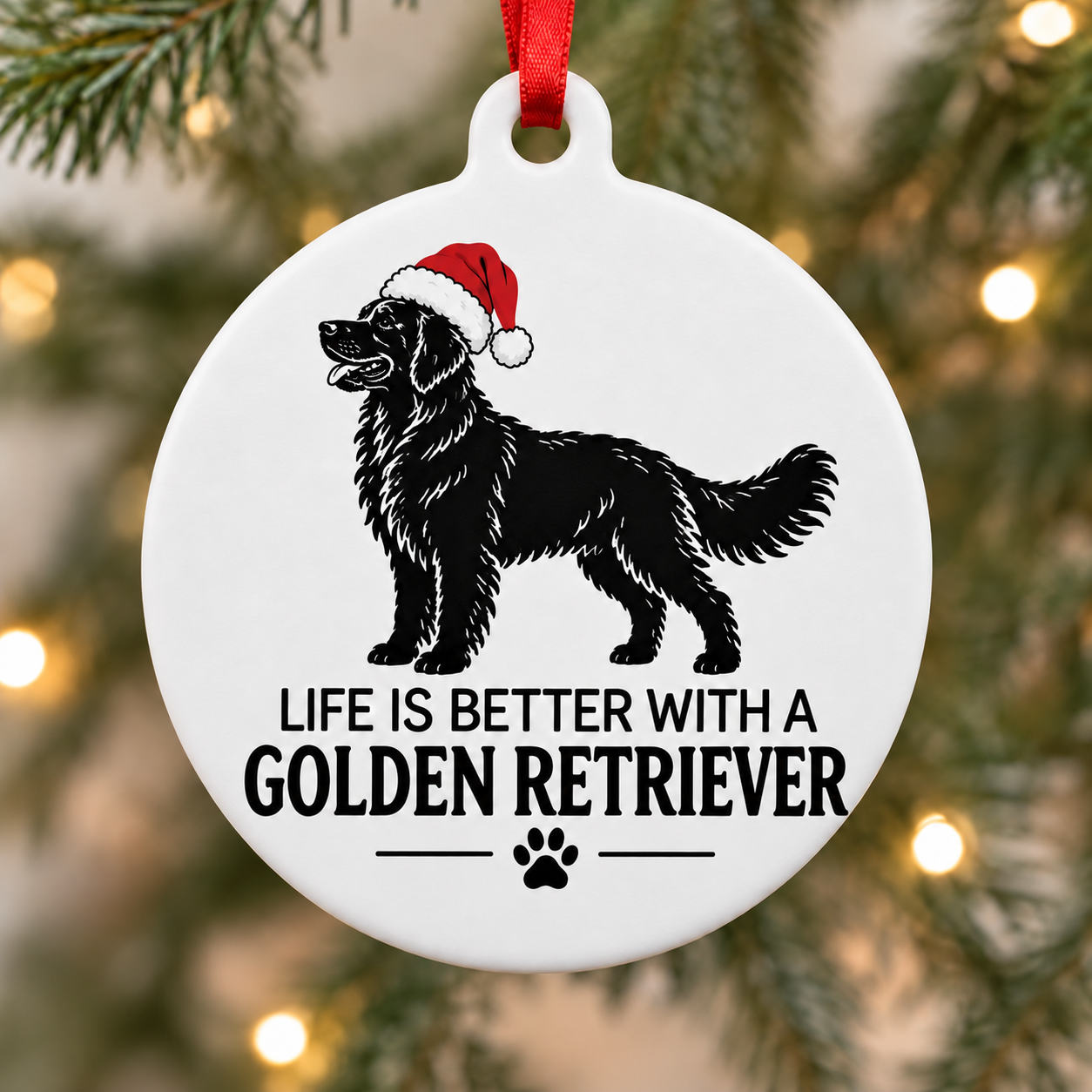 Life Is Better With a Golden Retriever Christmas Ornament