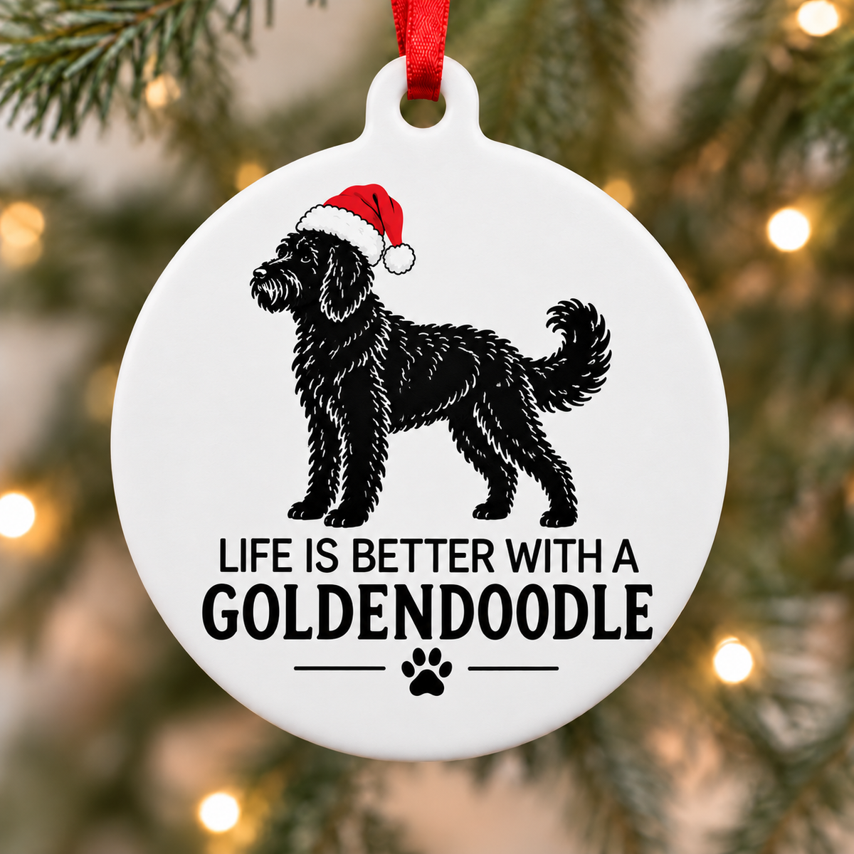 Life Is Better With a Goldendoodle Christmas Ornament