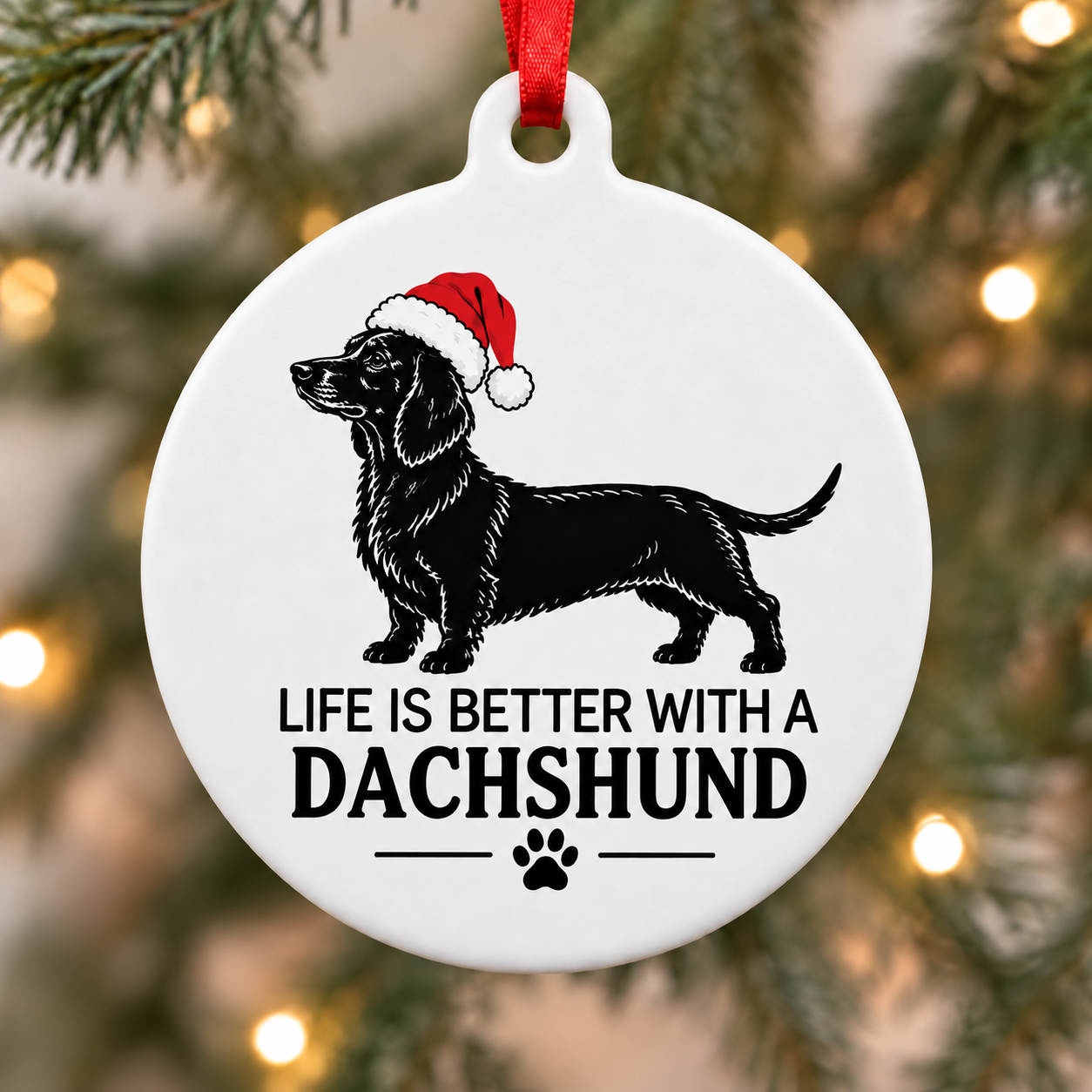 Life Is Better With a Dachshund Christmas Ornament