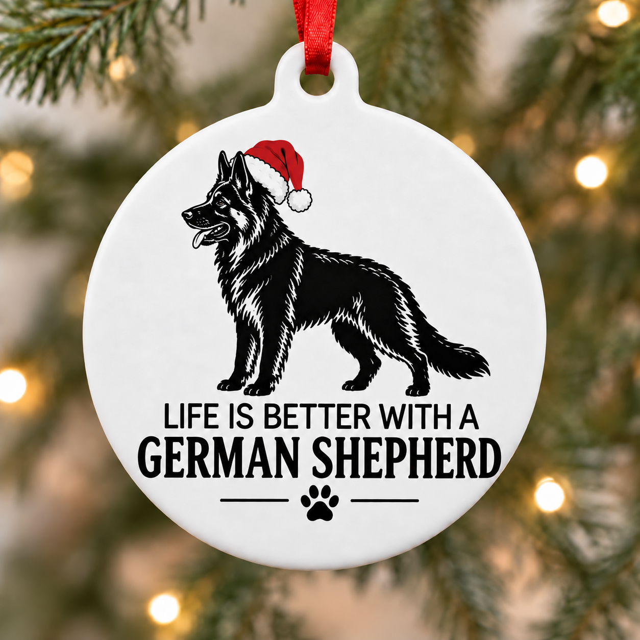 Life Is Better With a German Shepherd Christmas Ornament