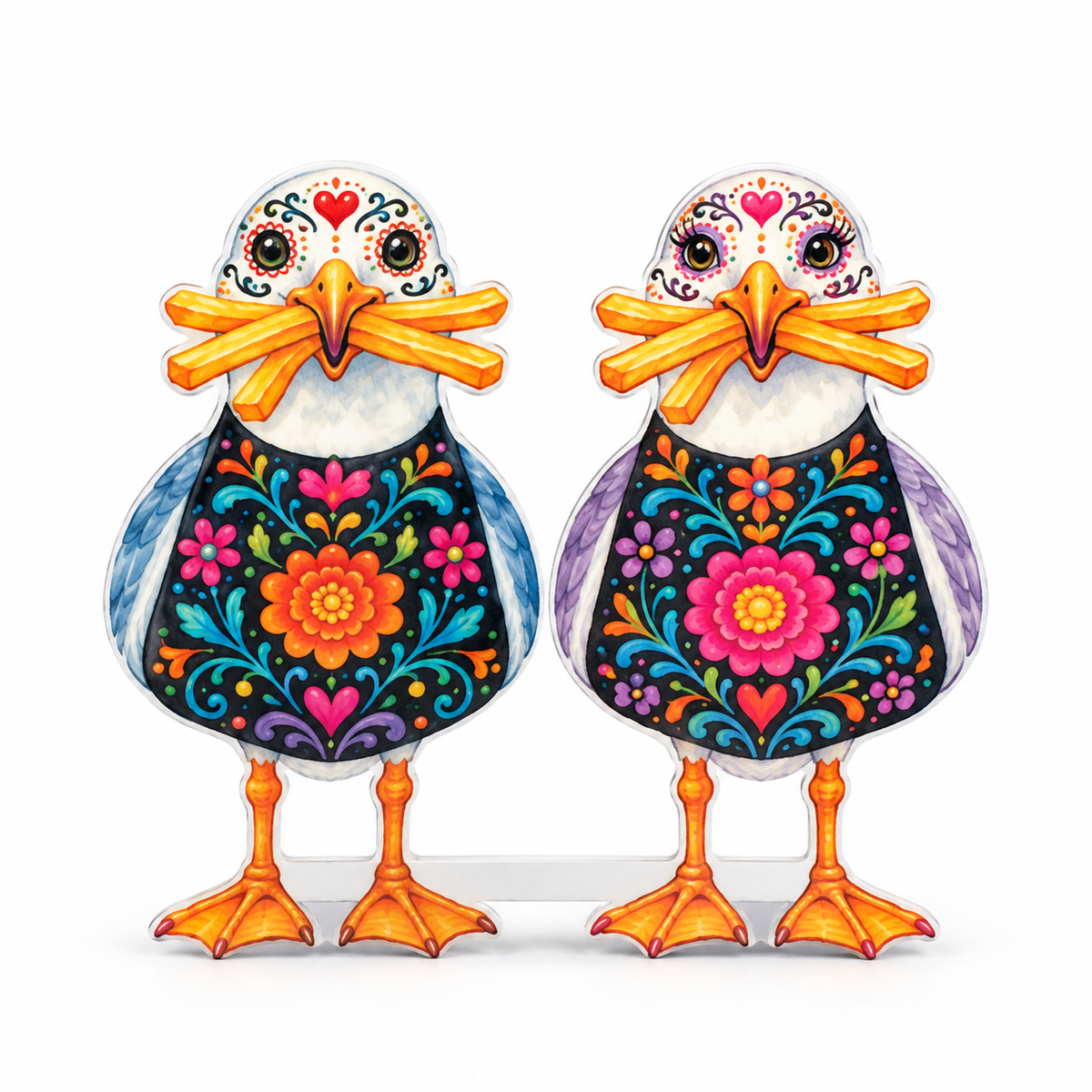 Day of the Dead Halloween Yard Stake Signs Set of 2, Beach House Sully and Sally