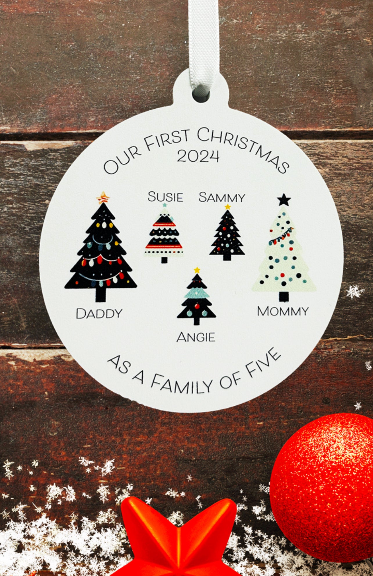 Personalized New Baby Family Ornament