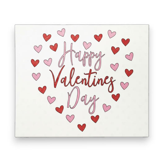 Happy Valentine's Day Wood Sign: Red & Pink Hearts Decor