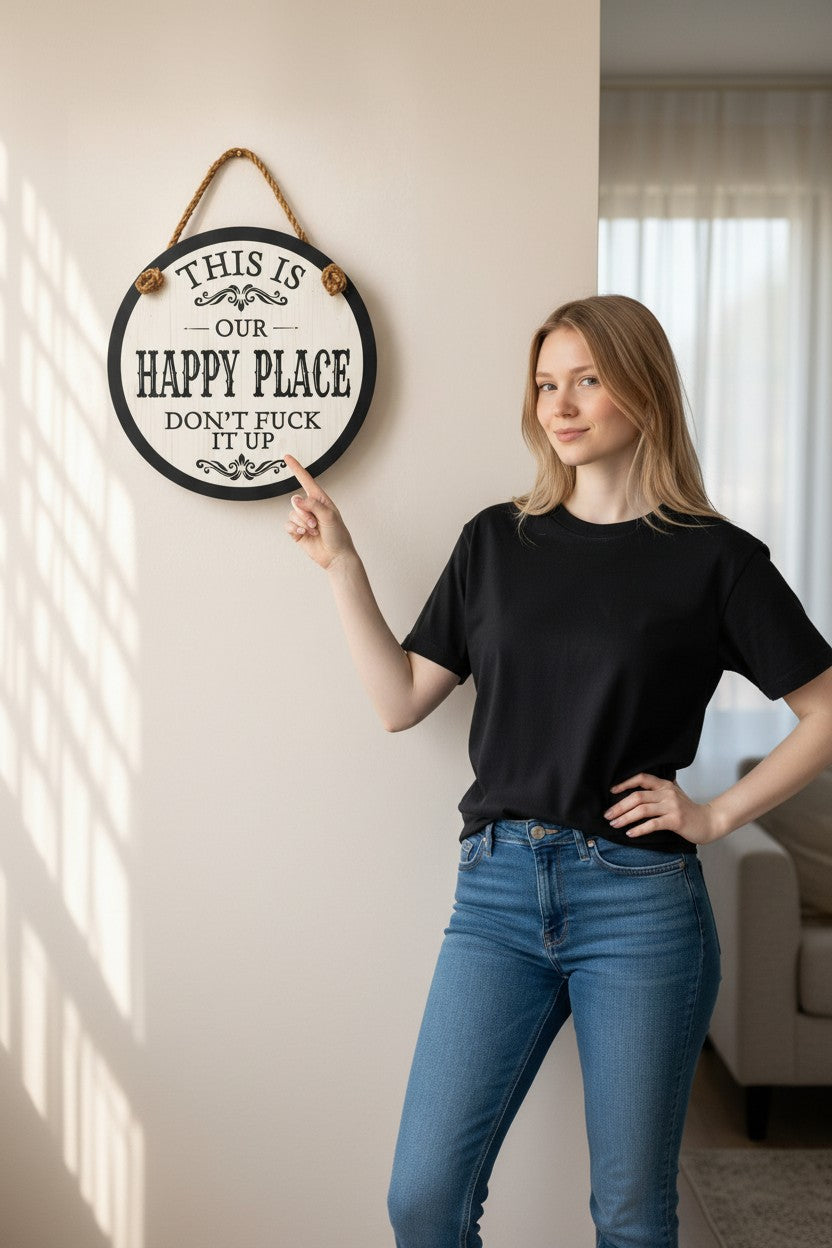 This is Our Happy Place - Don't Fuck It Up Indoor Outdoor Sign