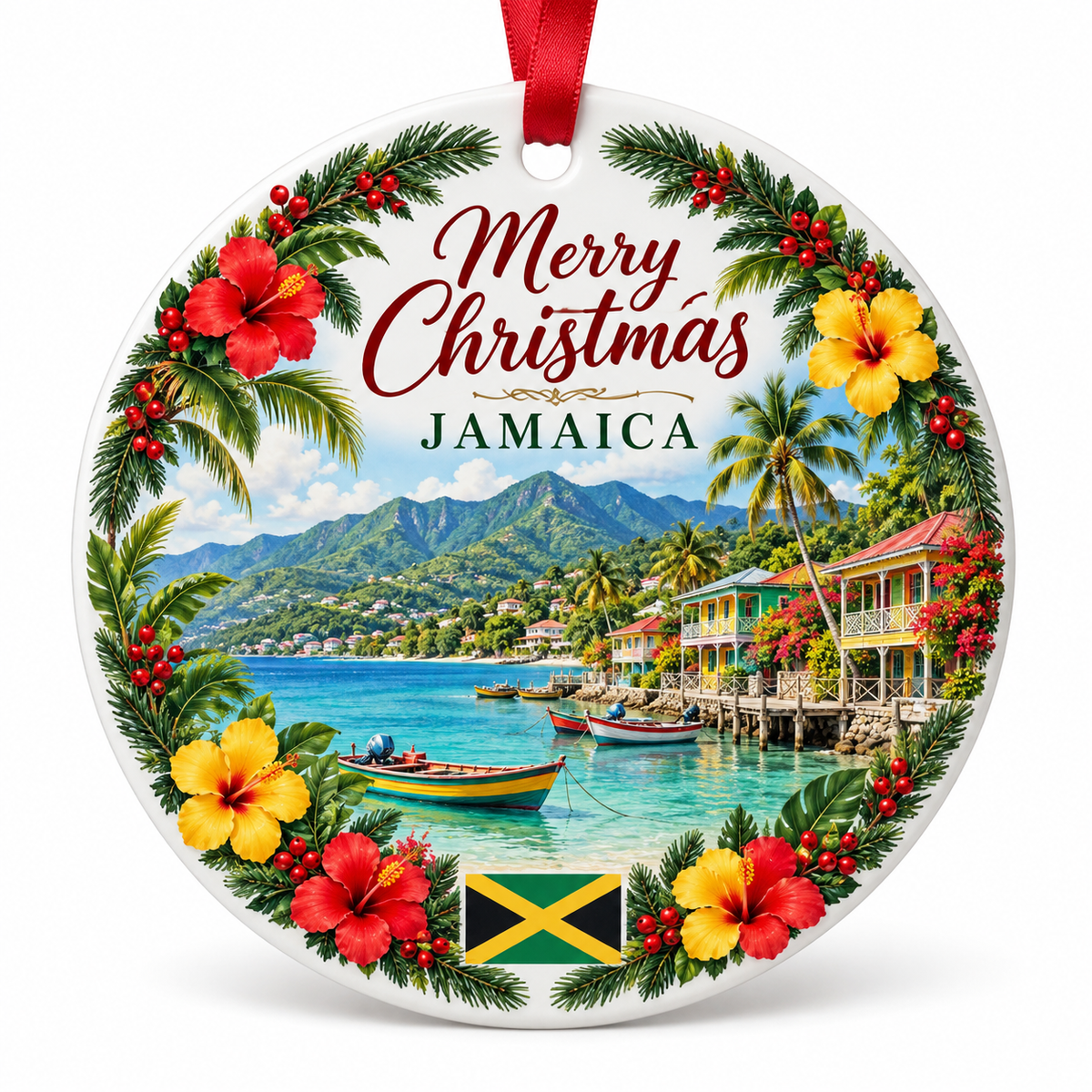 Jamaica Ornament, Merry Christmas