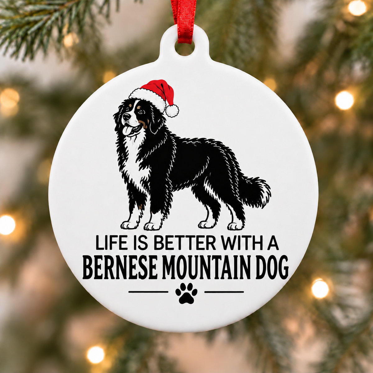 Life Is Better With a Bernese Mountain Dog Christmas Ornament