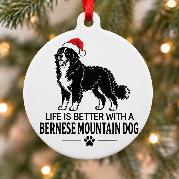 Life Is Better With a Bernese Mountain Dog Christmas Ornament