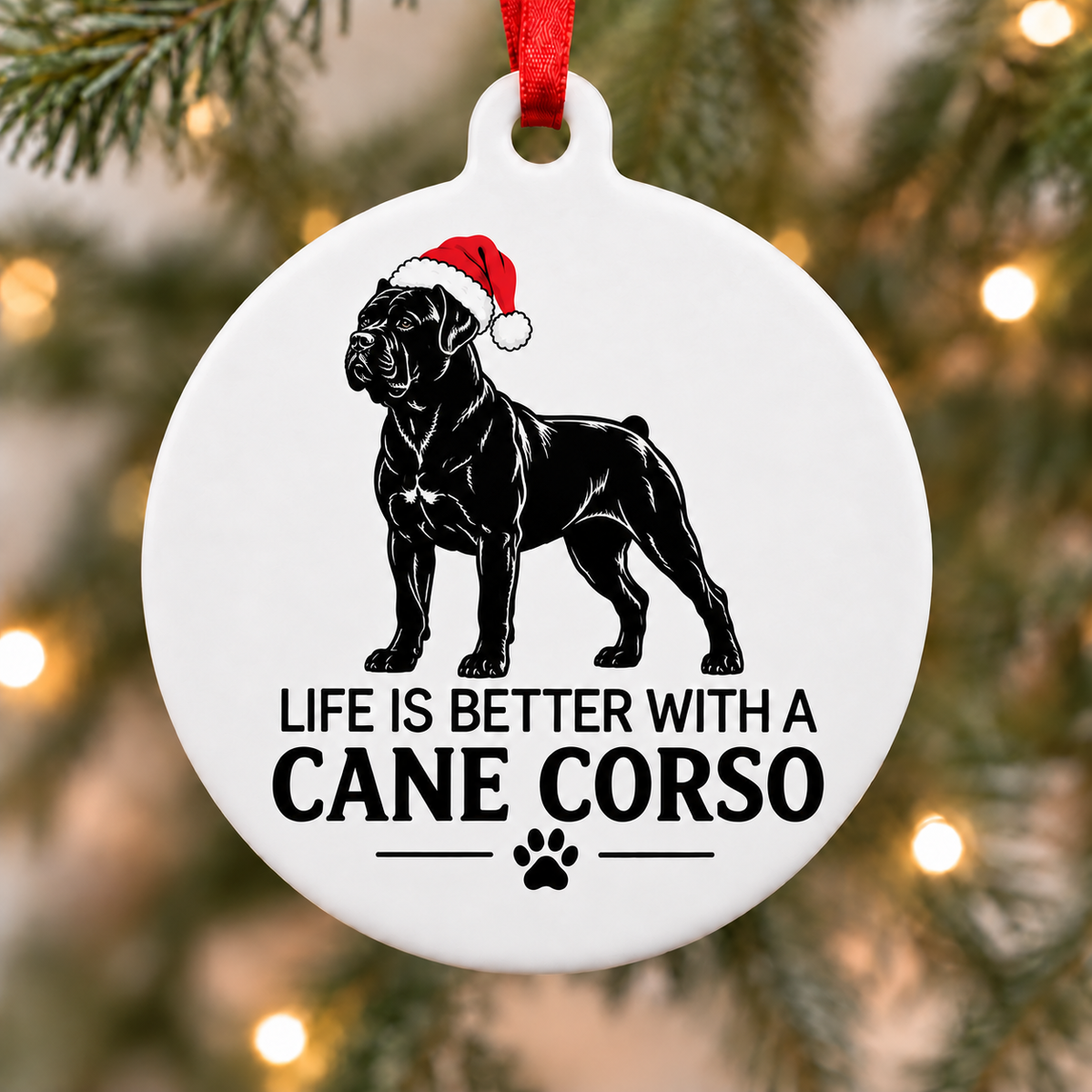 Life Is Better With a Cane Corso Christmas Ornament