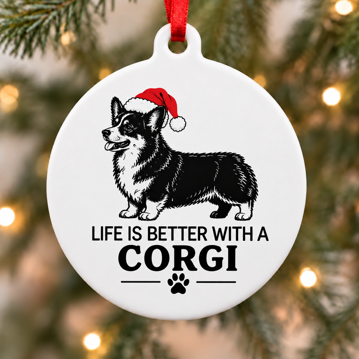 Life Is Better With a Corgi Christmas Ornament
