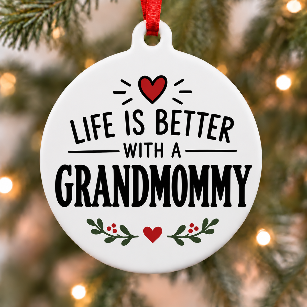 Life Is Better With a Grandmommy Christmas Ornament