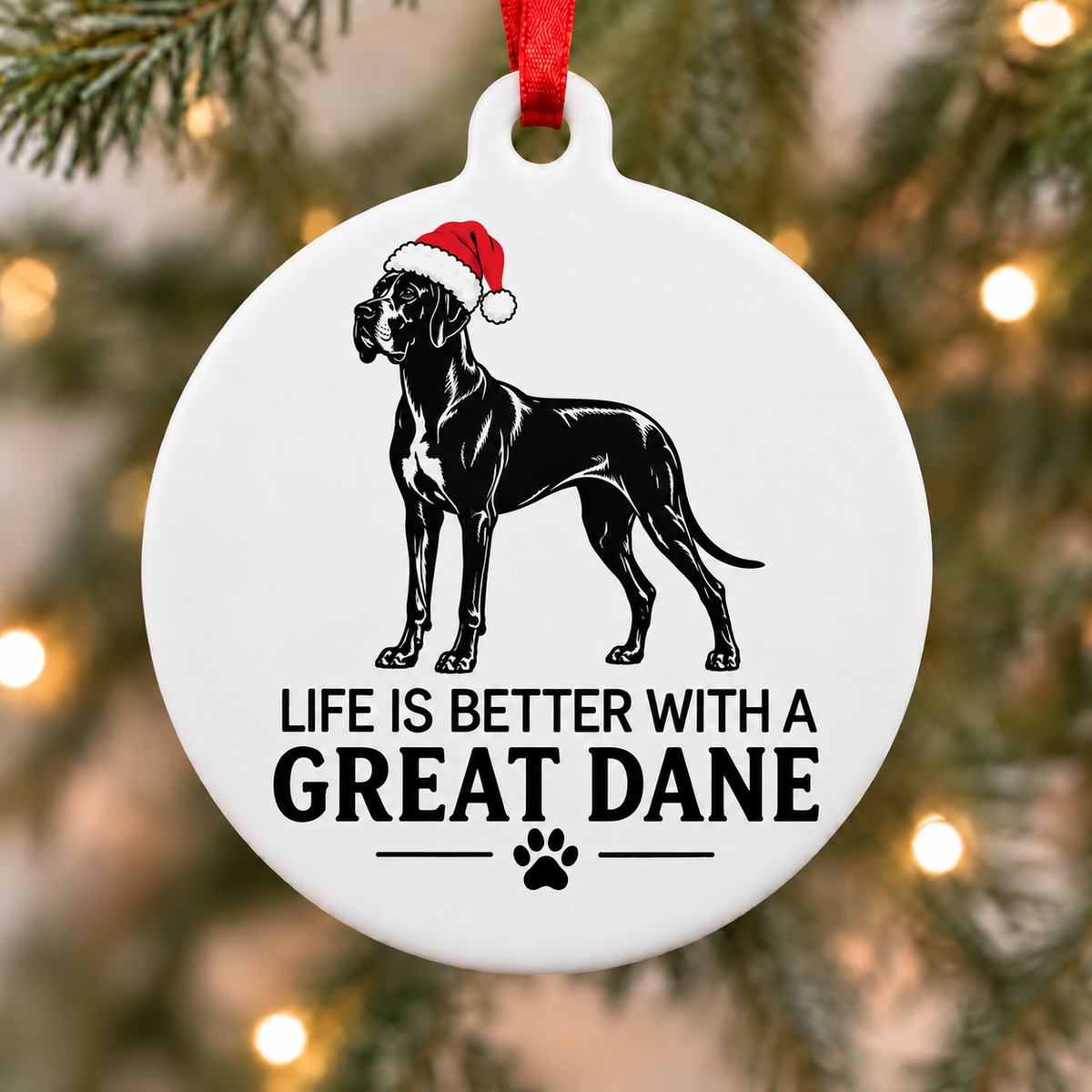 Life Is Better With a Great Dane Christmas Ornament