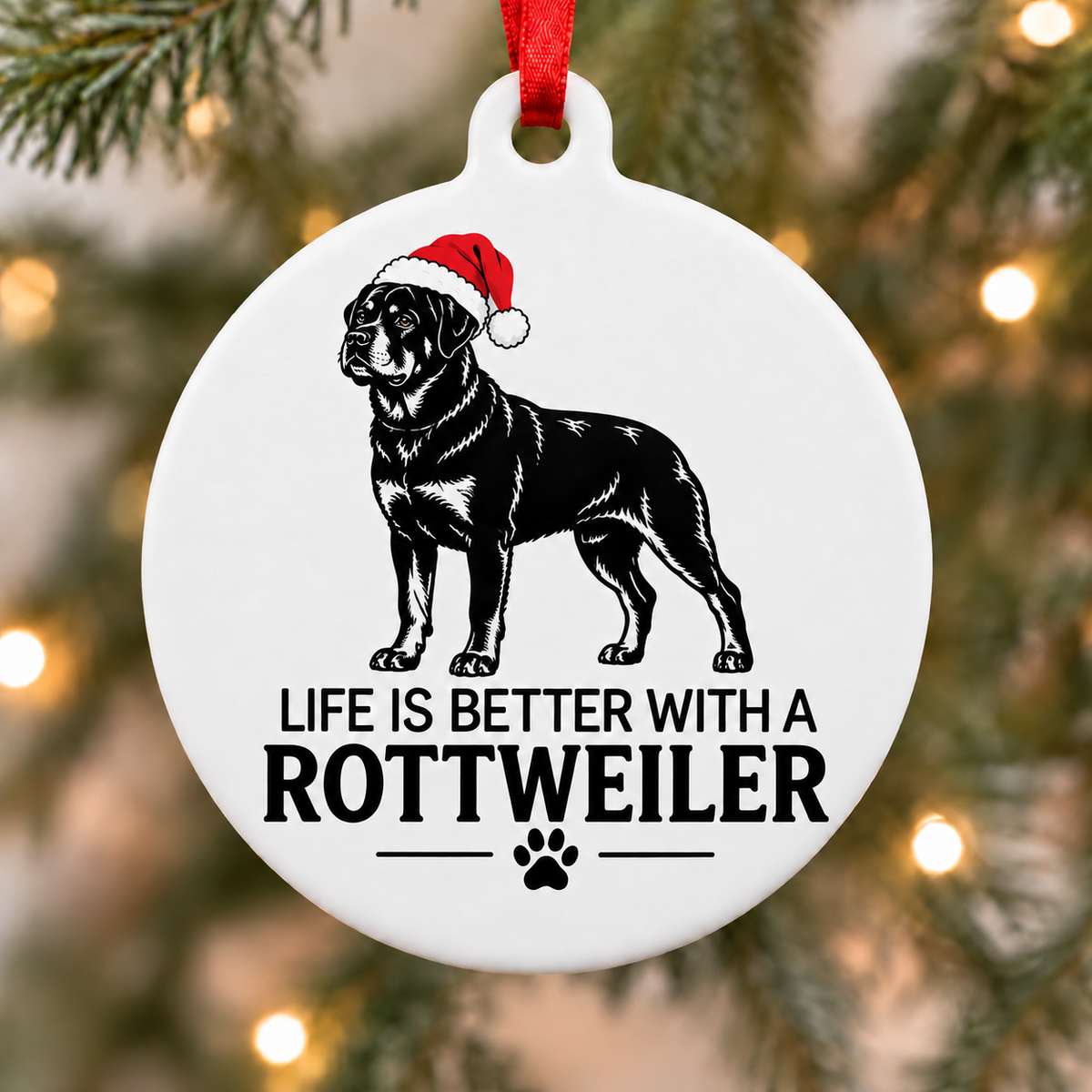 Life Is Better With a Rottweiler Christmas Ornament