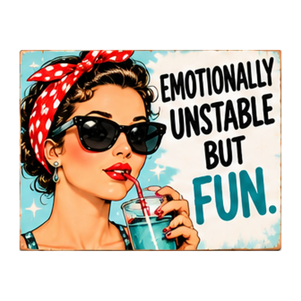 Emotionally Unstable But Fun - Cute But Morbid Magnet complete uncropped design
