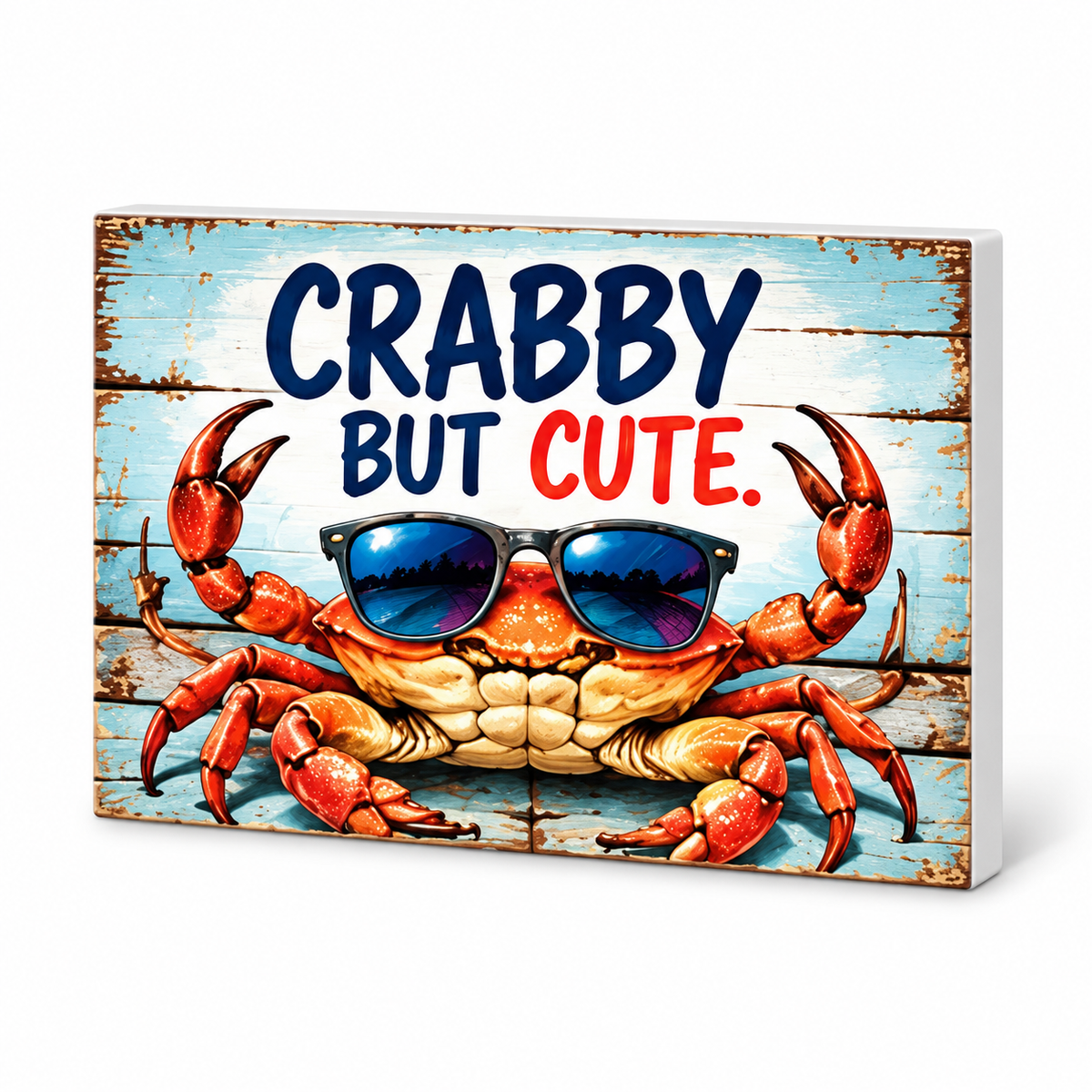 Crabby But Cute - Animals Behaving Badly Magnet: complete artwork and white PVC edge on white background