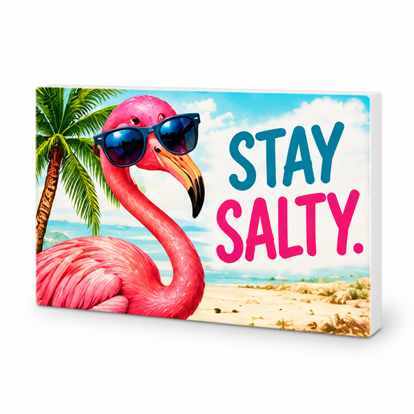 Stay Salty - Animals Behaving Badly Magnet: complete artwork and white PVC edge on white background