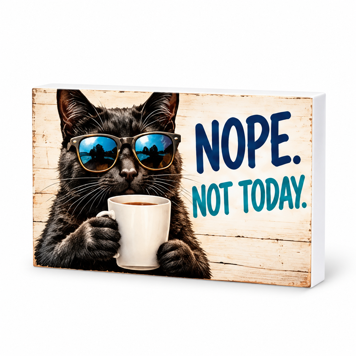 Nope Not Today - Animals Behaving Badly Magnet: complete artwork and white PVC edge on white background