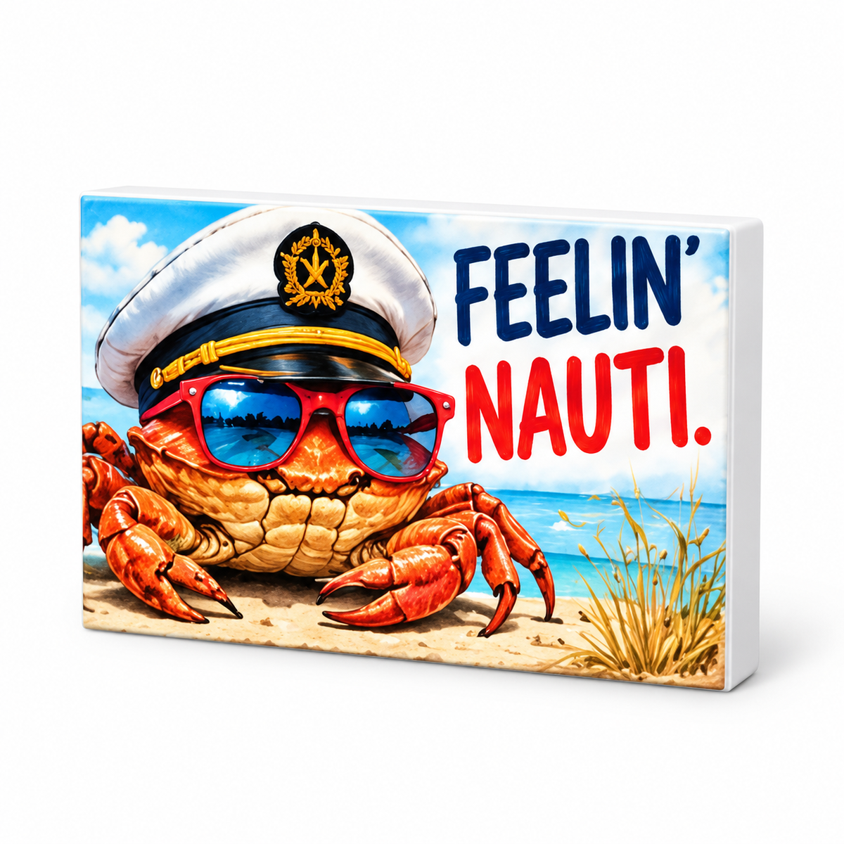 Feelin' Nauti - Animals Behaving Badly Magnet: complete artwork and white PVC edge on white background