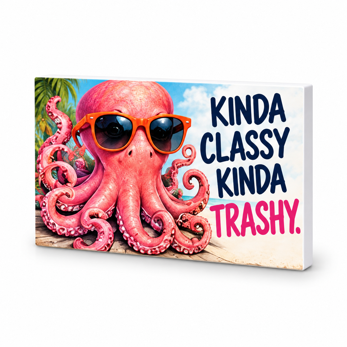 Kinda Classy Kinda Trashy - Animals Behaving Badly Magnet: complete artwork and white PVC edge on white background