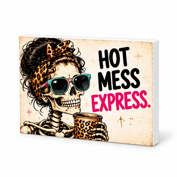 Hot Mess Express - Cute But Morbid Magnet: complete artwork and white PVC edge on white background