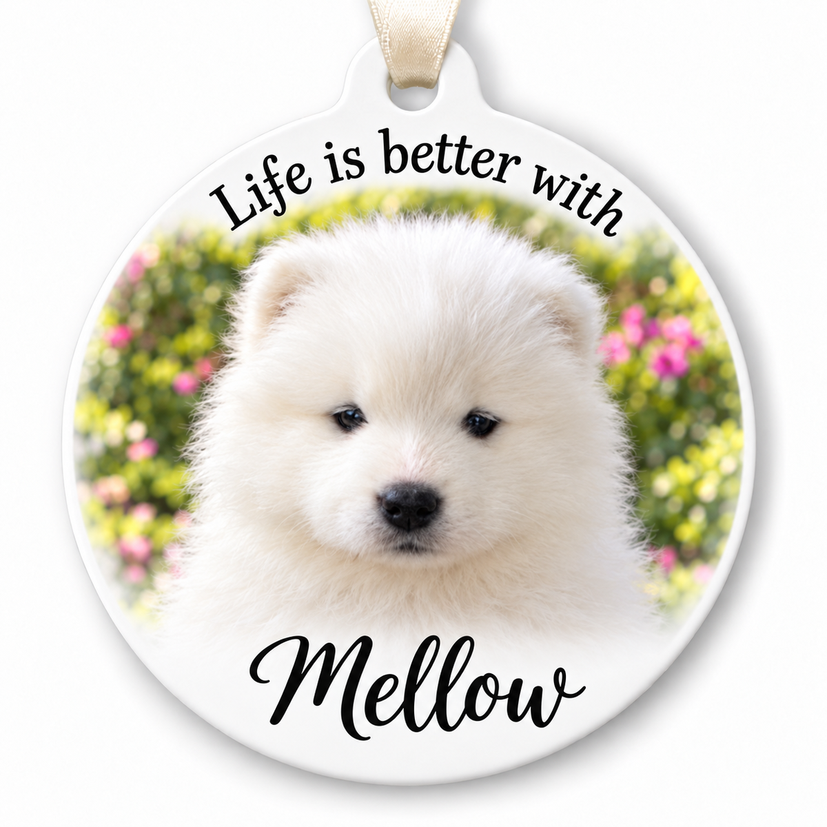 Personalized Dog Photo Ornament, Custom Pet Christmas Ornament with Name, Dog Lover Gift, Pet Memorial Keepsake