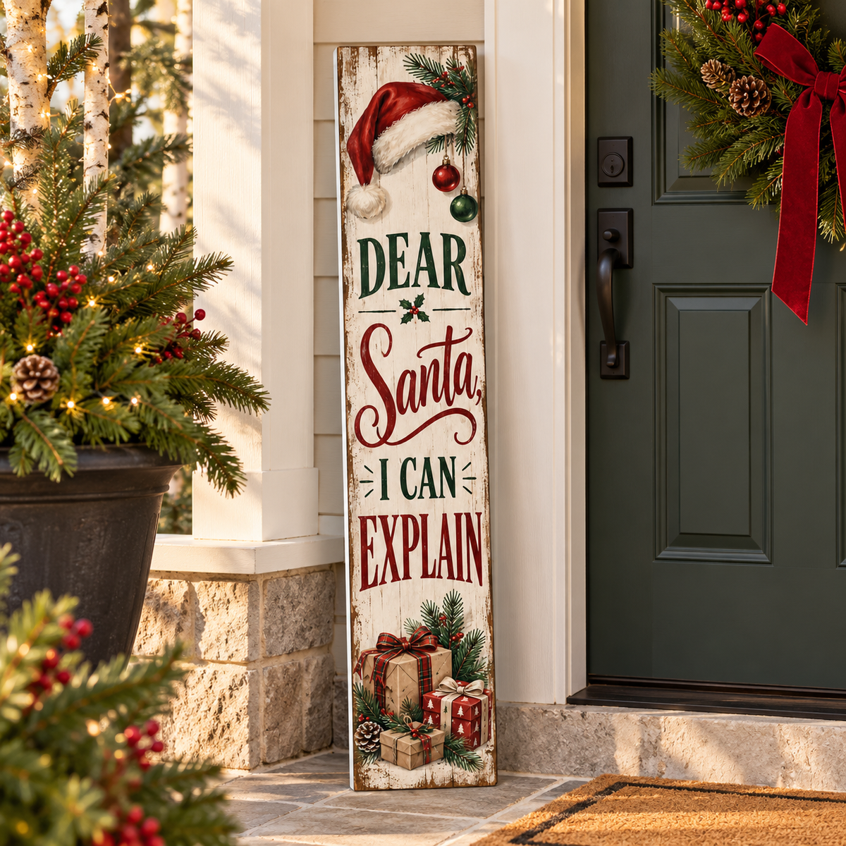 Dear Santa I Can Explain porch board porch lifestyle